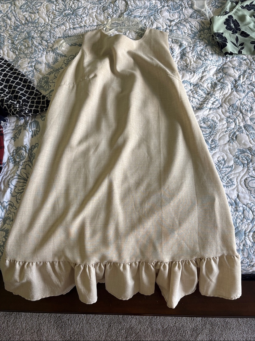 Cupshe Cream Ruffle-Hem Midi Dress